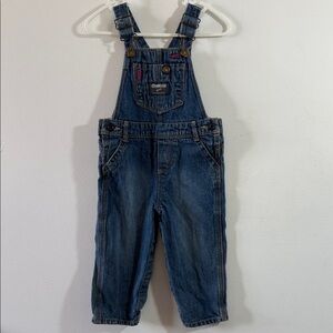 OshKosh B'gosh Blue Overalls With Pink Details For Toddler Girls, PRELOVED, 18M